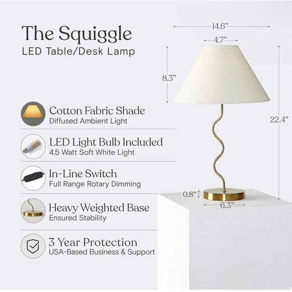 Brightech Squiggle Desk Lamp Lamp– Boho Mid-Century Modern - Picture 3 of 7